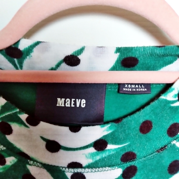 Anthropologie Maeve Cayenne Green Tropical Leaf Print Swing Trapeze Dress XS - Picture 7 of 10